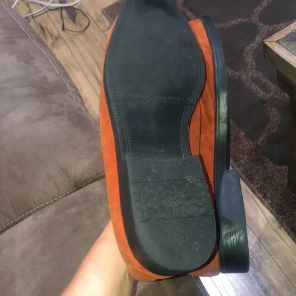 Giorgio Brutini Rust/Orange Suede Loafers with Silver hardware 12 - Picture 4 of 6